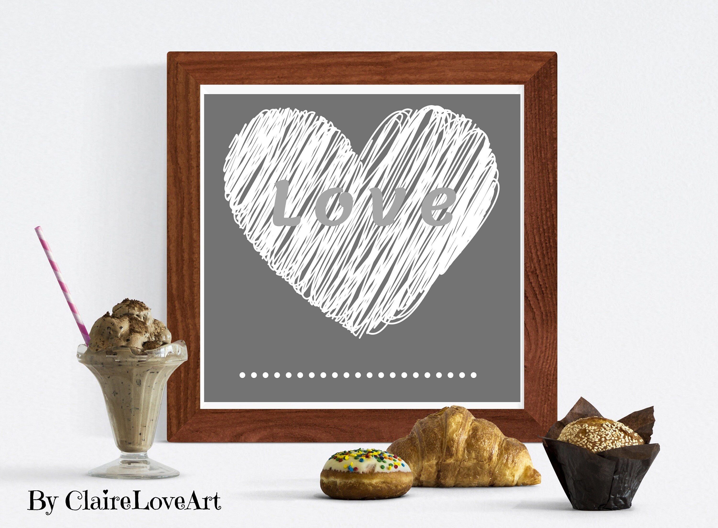 Heart Bedroom Wall Decor Heart Wall Art Instant Download | Etsy