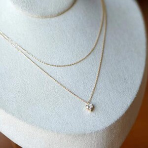 18K natural Diamond adjustable necklace / Real Diamond necklace / Heart Oval Pear Teardrop Diamond Necklace / Birthday Gift / Holiday Sale