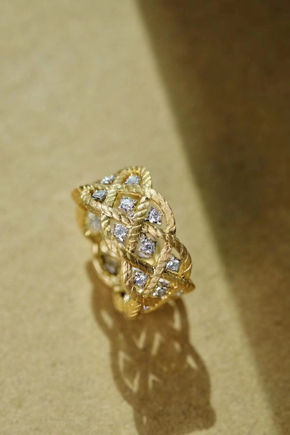 Buccellati Diamond Citrine Gold Cocktail Ring – Oak Gem