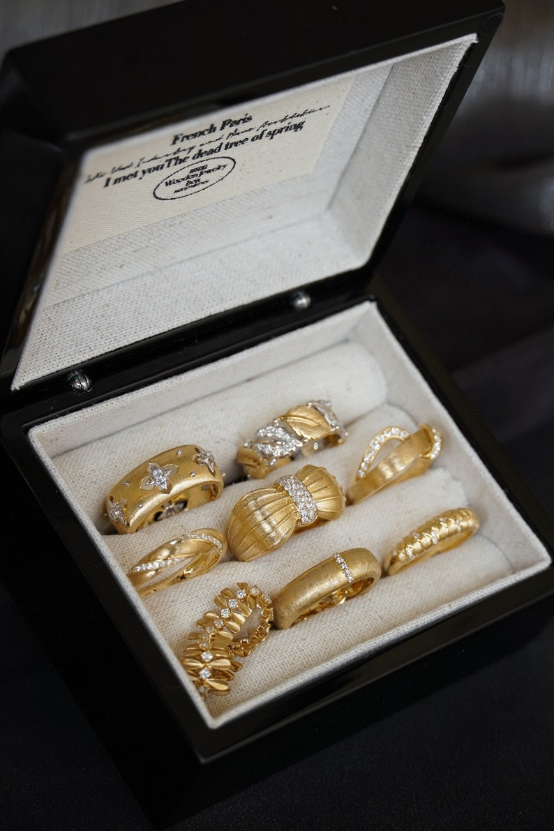 Gold Rings Labelled 18K Solid Gold Stacking Rings /vintage Style /gift for Her for Him ...