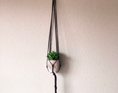 Black Macrame Hanging Planter