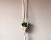 Wood and Macrame Hanging Planter