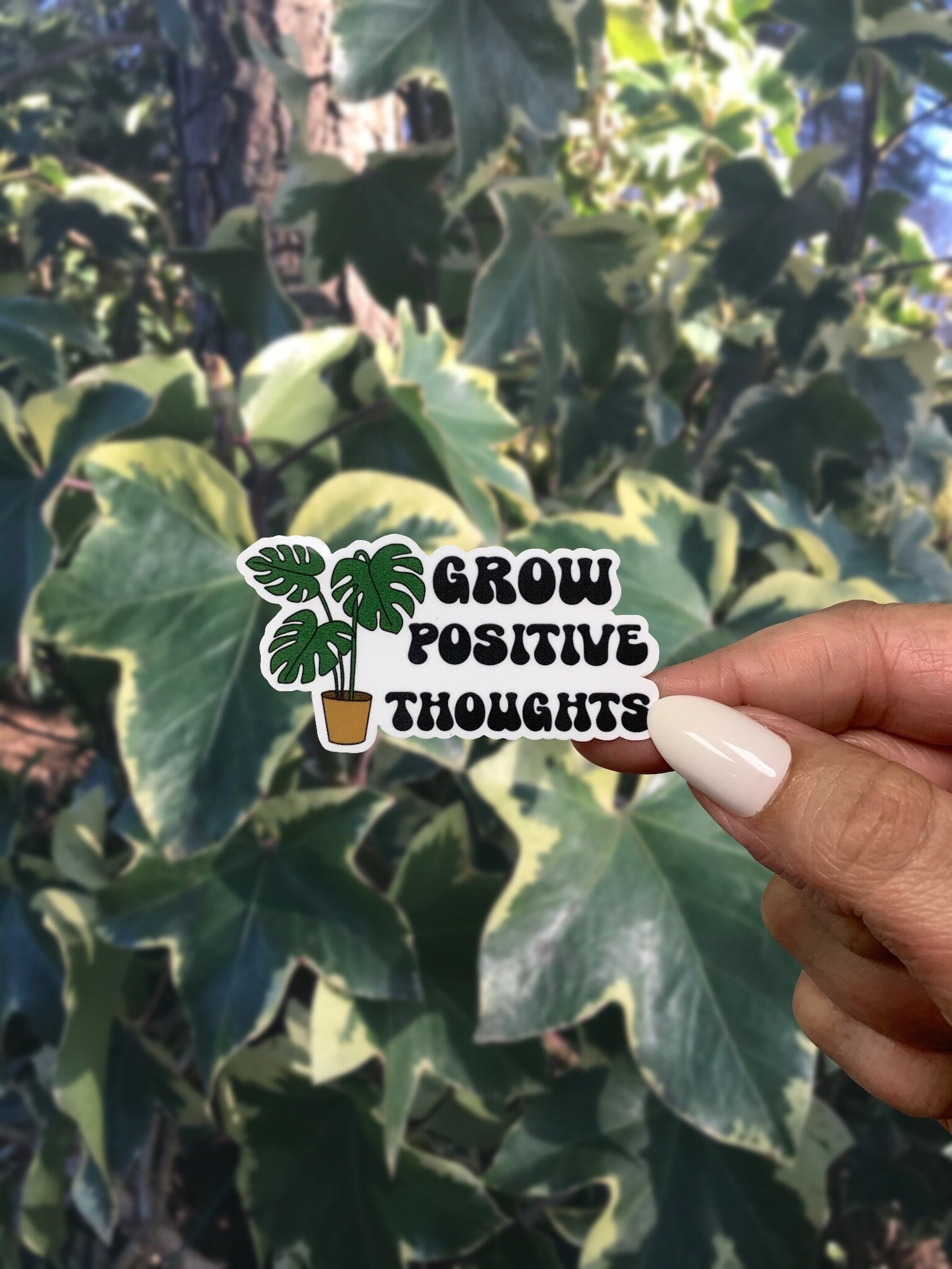 Positive Sticker Growing Grow Positive Thoughts Sticker, Waterproof Plant Sticker, Mental Health ...