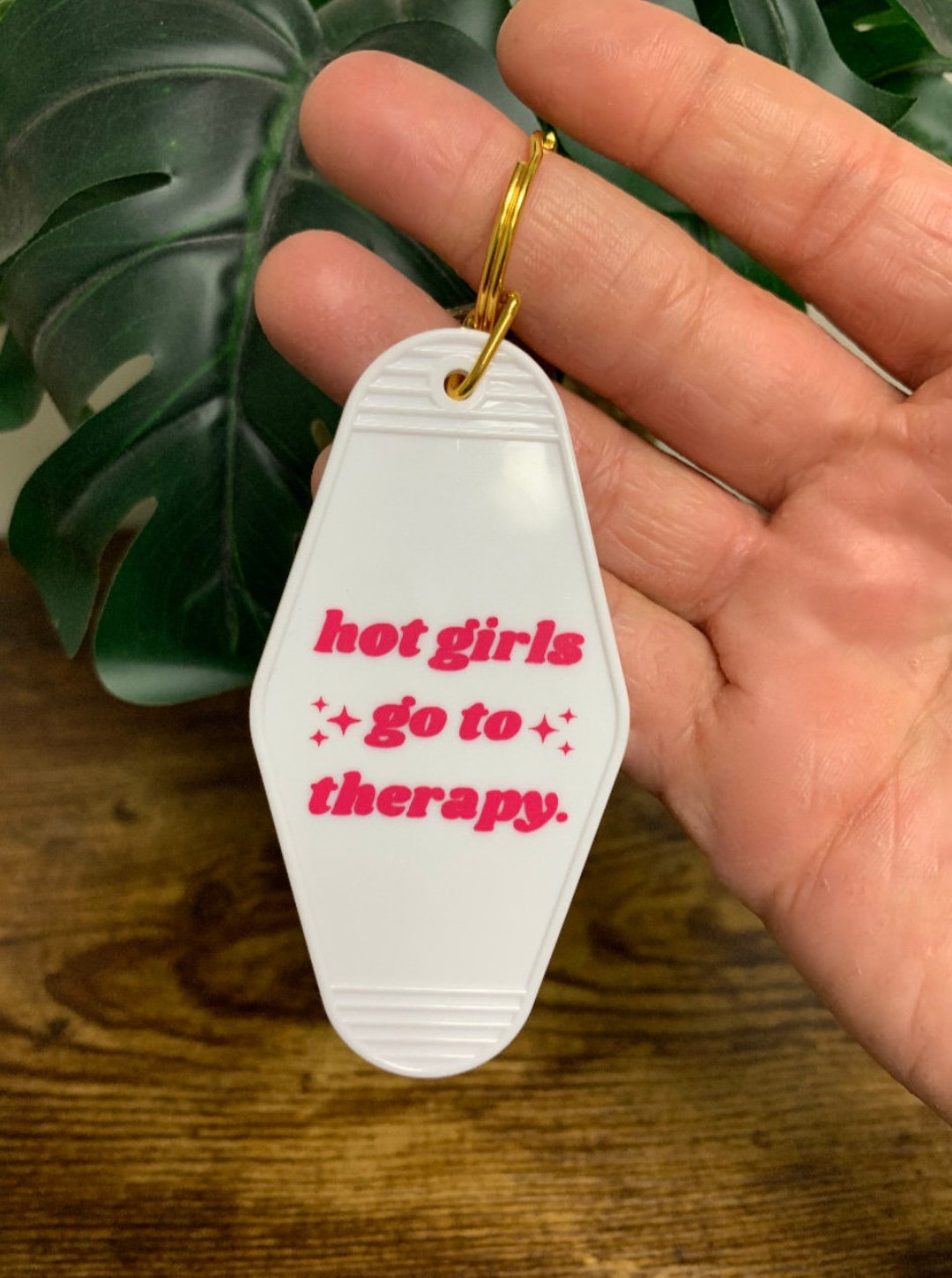 Hot Girls Go to Therapy Motel Retro Keychain, Mental Health Keychain ...