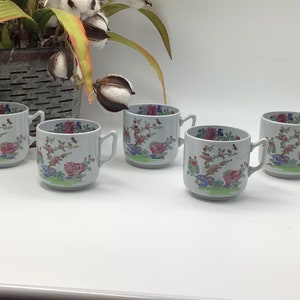 Zestaw 5 filiżanek Vintage Spode Copeland Demitasse: Wzór Willis