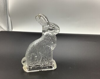 Vintage großen Klarglas Bunny Rabbit Candy Container