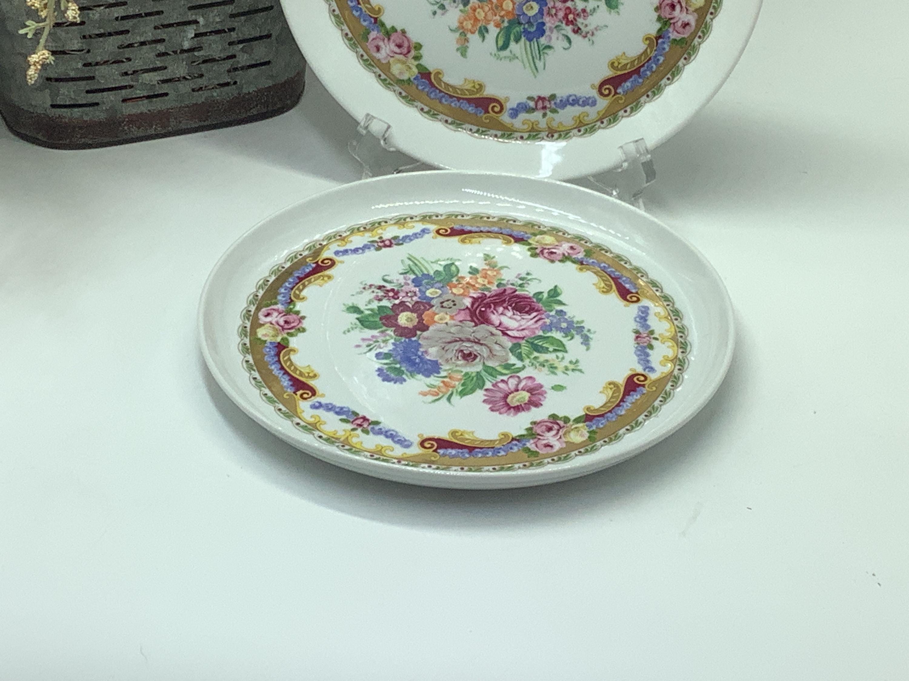 リモージュ プレート セット: 花柄 Decorazione Esclusiva、7.5 インチ