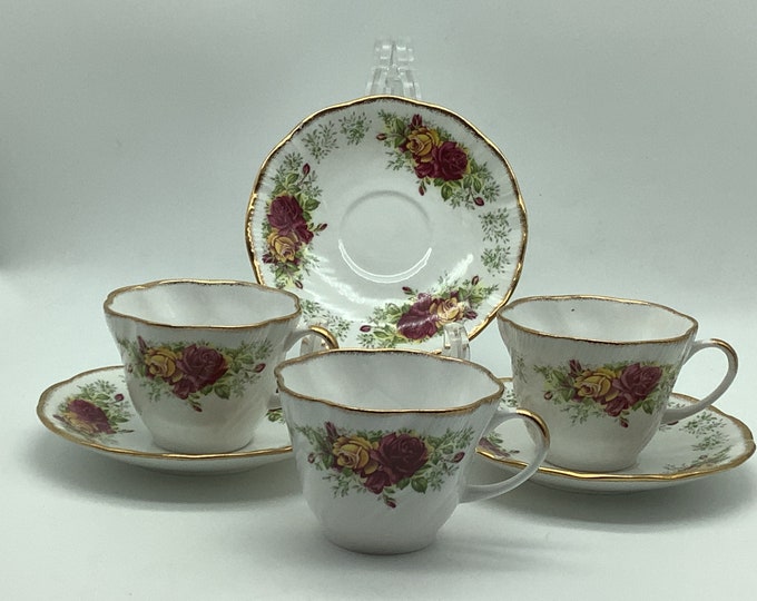 Rosina Chinaqueens Fine Bone Set 3 Stratford Rosas Designs Etsy