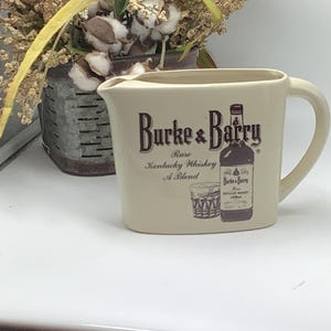Vintage Burke & Barry Kentucky Whiskey Advertising Crock Pitcher