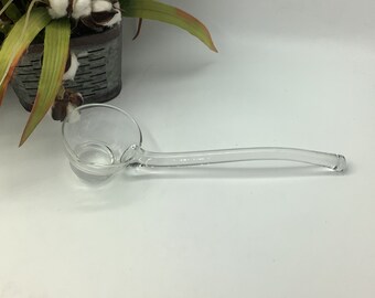 Vintage Crystal Clear Glass 12 1/4” inches long Punch Bowl Ladle