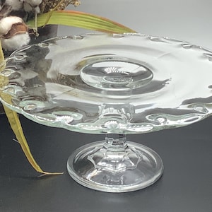 Indiana Glass Teardrop Cake Stand - Clear Glass Serving Display