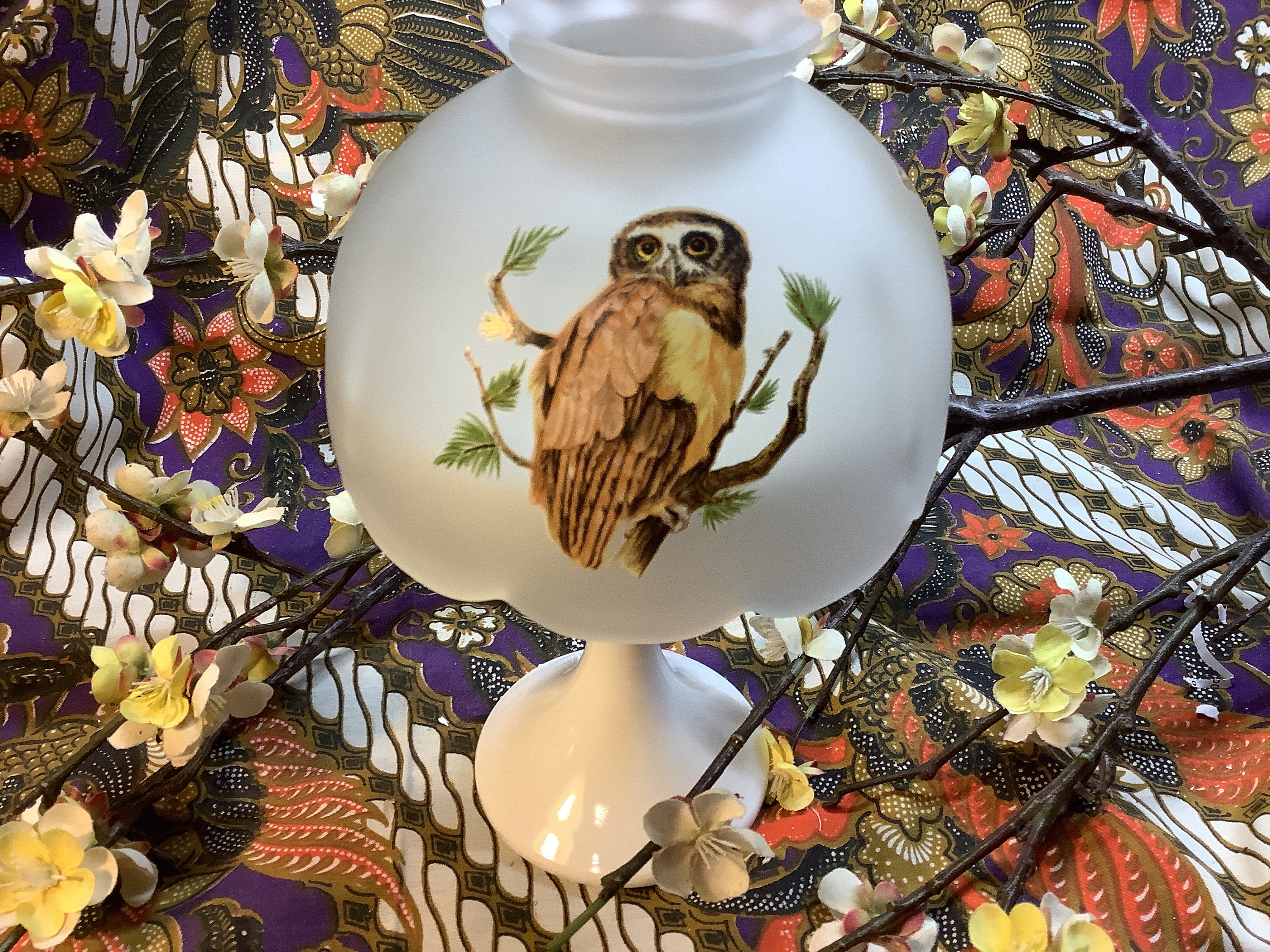 Vintage Westmoreland Glass Co. Satin Frosted Glass Owls Diseño Etsy