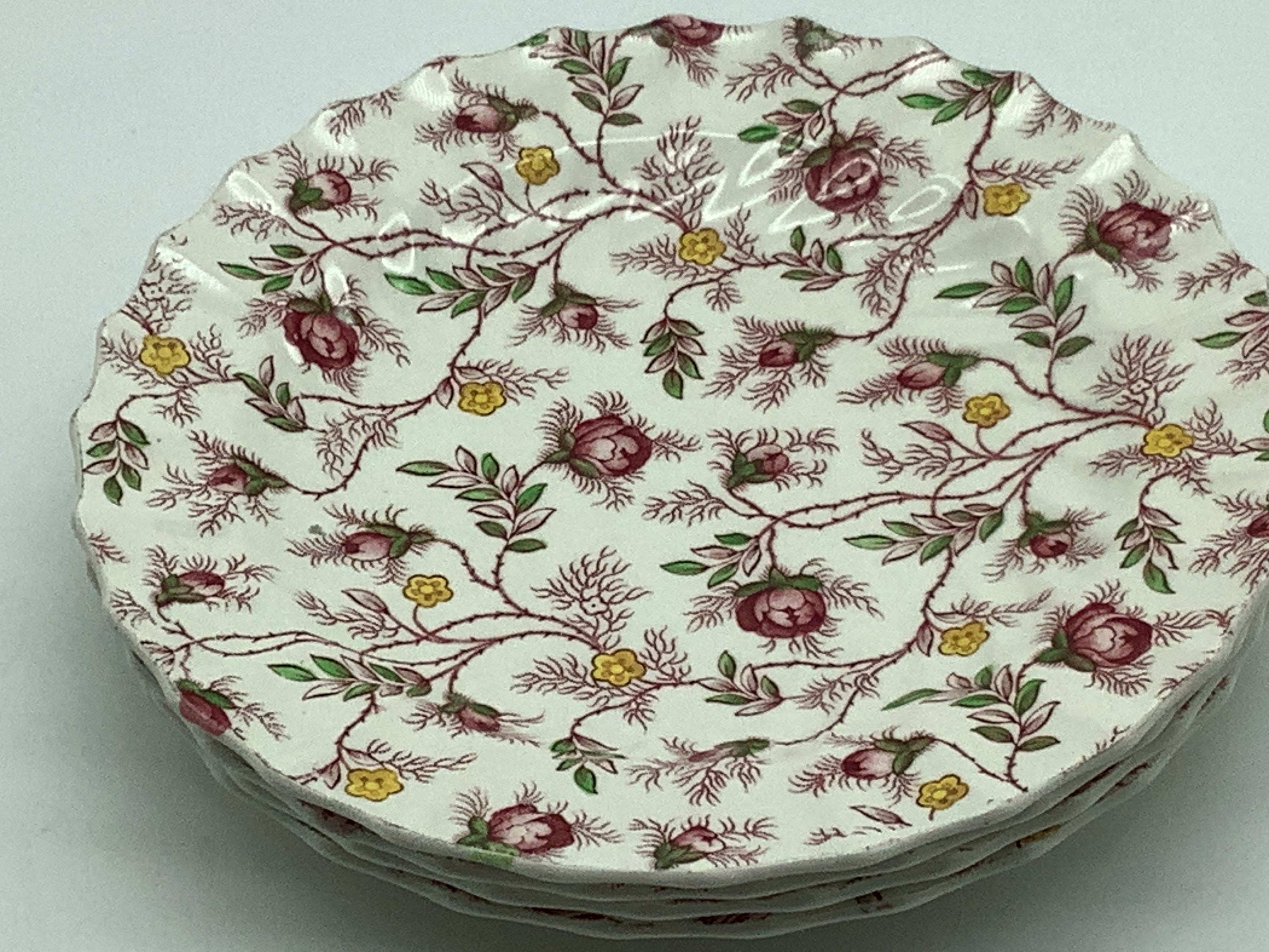 Vintage Copeland Spode Set 4pc Rosebud Chintz Design Bread Etsy