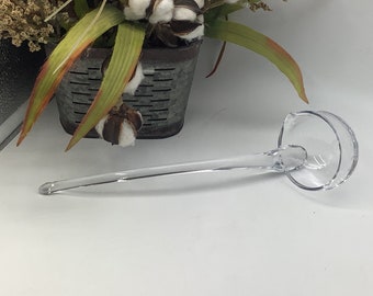 Vintage Crystal Clear Glass 11 1/2” inches long Punch Bowl Ladle