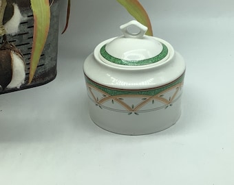 Mikasa Super Strong Fine China Hk 220 Lemon Twist Design Sugar Bowl & Lid