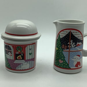 Twas The Night Before Christmas by Epoch Set Creamer & Sugar Bowl with Lid