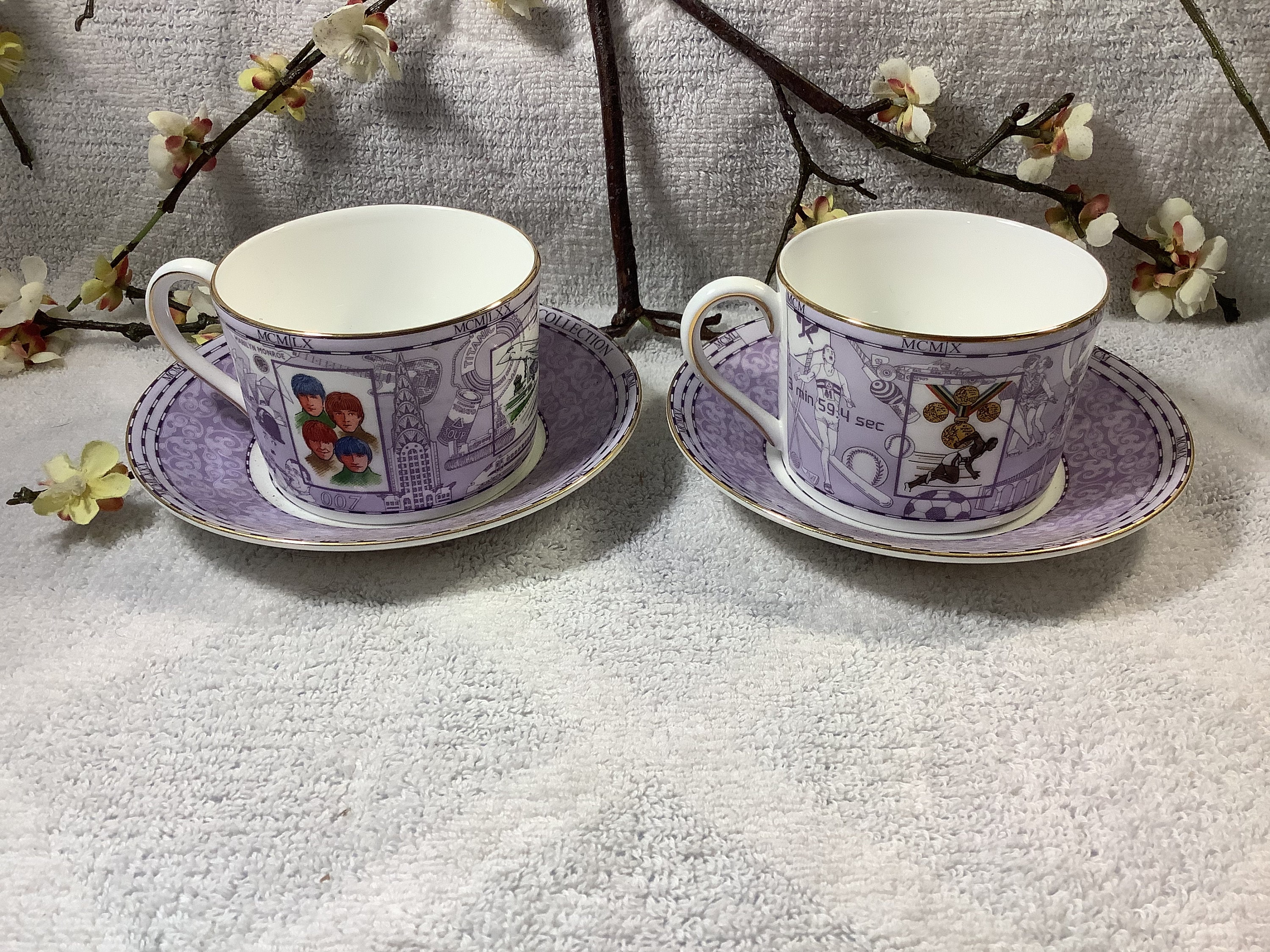 Wedgwood Millennium Collection Teacup Set 20th Century Progress 