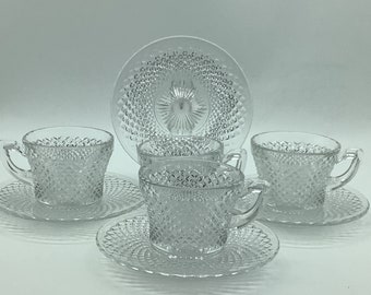 Vintage Westmoreland Glass Punch Cup Set: English Hobnail, Set of 4