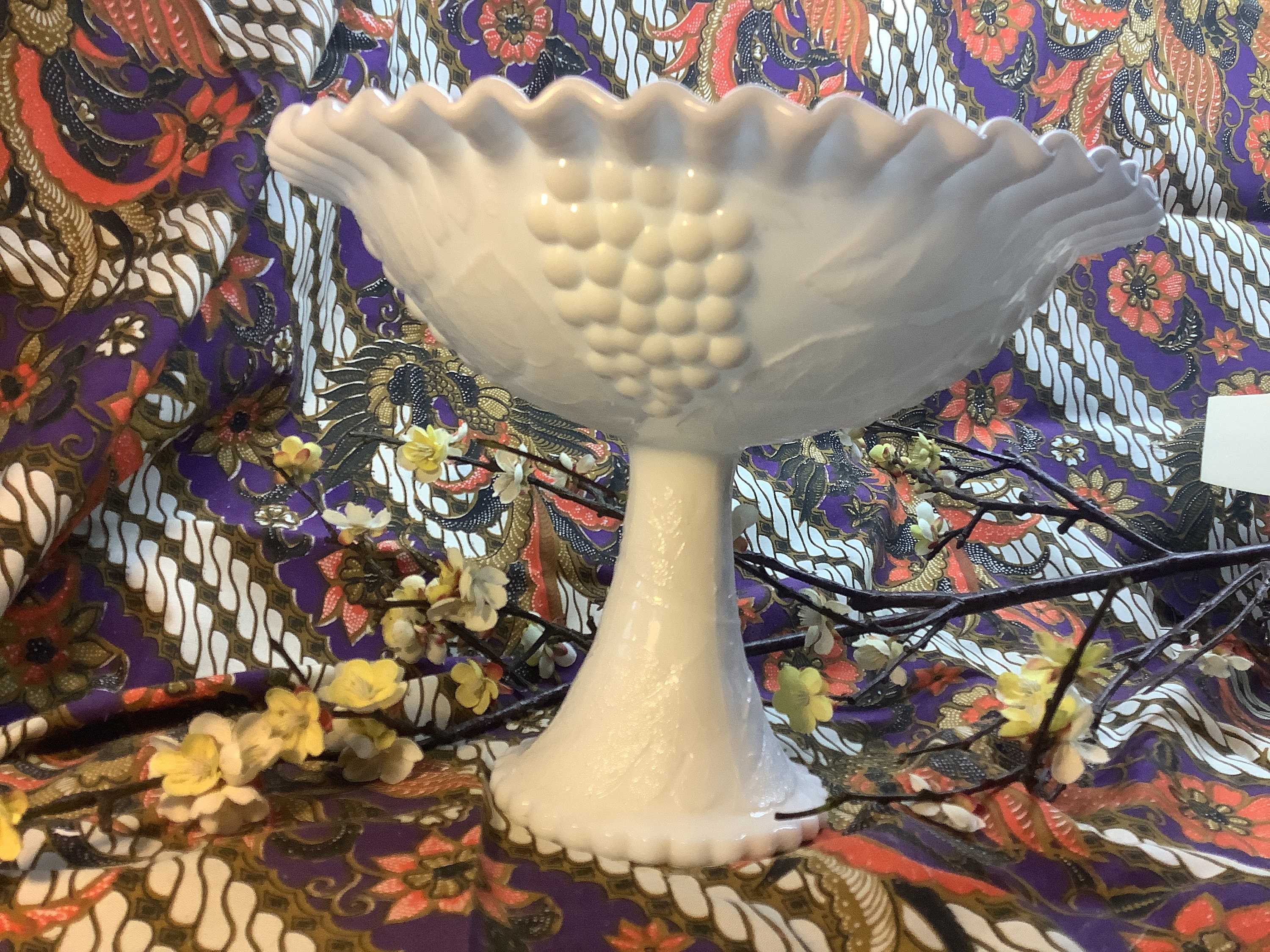 Vintage L.E. Smith Glass Co. USA White Milk Glass Grape & Etsy