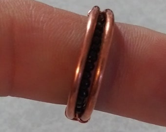 Copper and Beaded ring