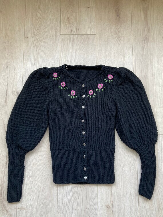 80s Mutton Sleeves Cardigan