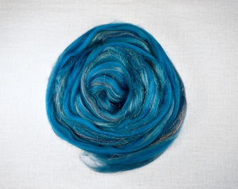 Peacock - spinning fiber, by the ounce