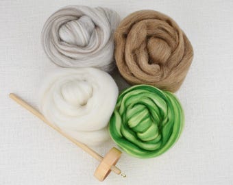 Spring Spindle Kit - 4 oz. wool, wood spindle