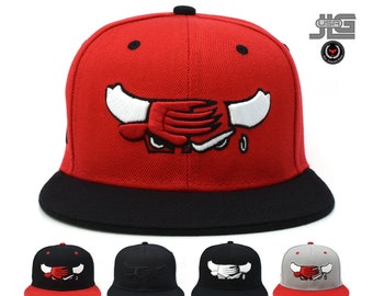 Men's Mitchell & Ness Black Chicago Bulls Custom Patch Snapback Hat