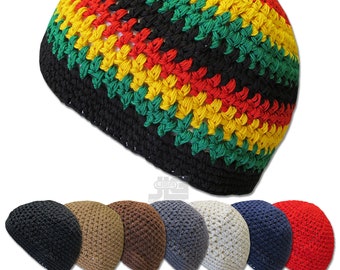KUFI Crochet Beanie Skull Cap Knit Hat 100% Cotton Men Women NEW