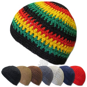 KUFI Crochet Beanie Skull Cap Knit Hat 100% Cotton Men Women NEW