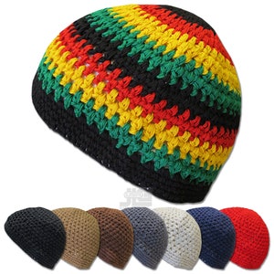 Gorro de crochet KUFI con forma de calavera, gorro de punto 100 % algodón, para hombre y mujer, nuevo