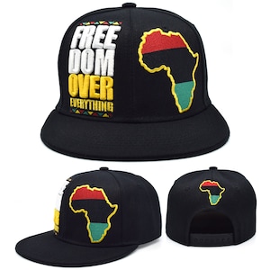 Freedom Over Everything Black Pride Hat Afrika Karte Schwarz Snapback Mütze Neu