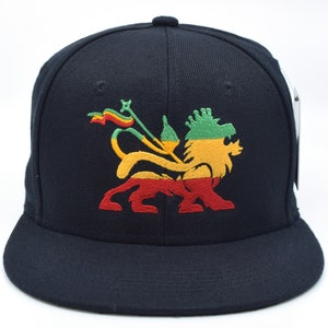 Lion of Judah Embroidery Snapback Adjustable Black Baseball Cap Hat New