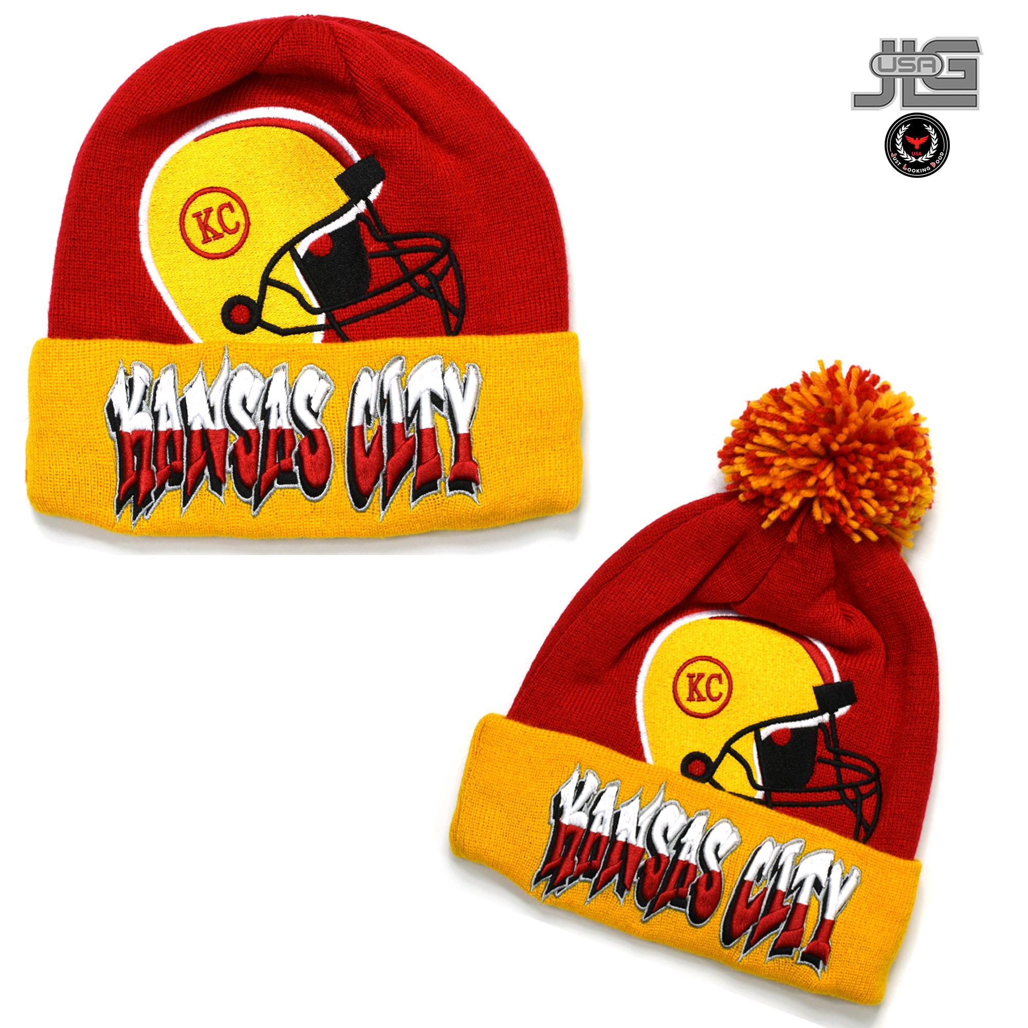 Kansas City Football Team Color Leader Knit Skull Cap Beanie