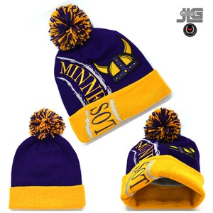 Minnesota Hurricane New Leader Horned Helmet Knit Skull Cap Beanie Winter Hat