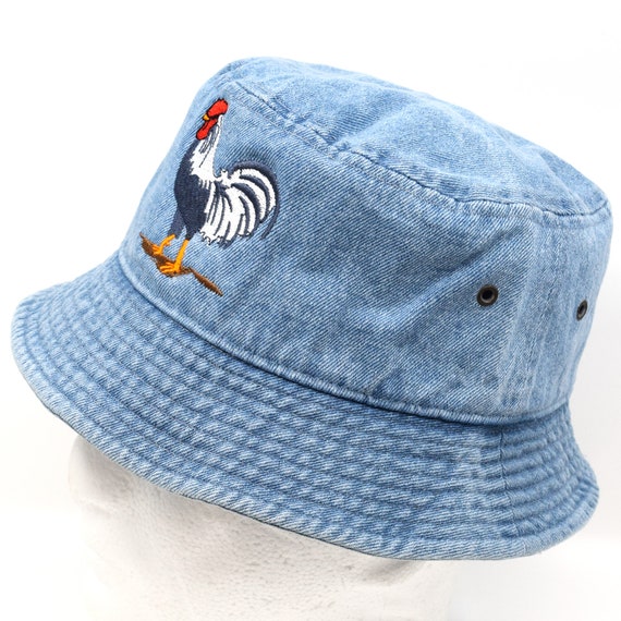 Rooster Embroidered Bucket Hat New Fisherman's Men Women Size S/M and L/XL