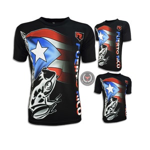 Coqui Puerto Rico Flag Tee Jersey Cool Max Polyester PR T-Shirts