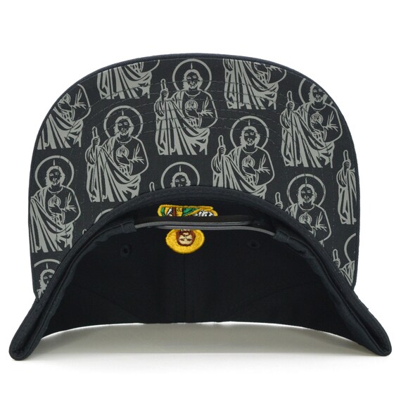 San Judas Tadeo New HL Black Hat Snapback Embroidery Front and