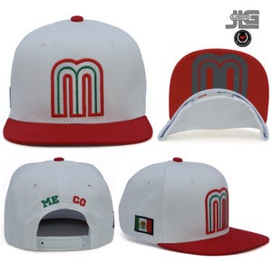 Gorra de béisbol con bordado 3D de la bandera mexicana de México HL M Snapback