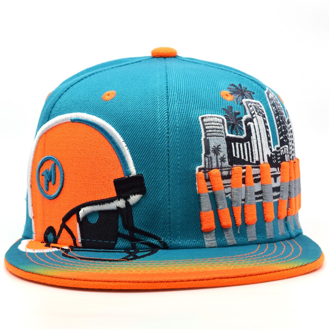 Miami New Rise City Downtown M Helmet Embroidery Snapback Aqua