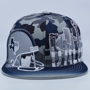 Dallas New Rise Downtown Football DAL Helmet D Embroidery Snapback Hat Cap
