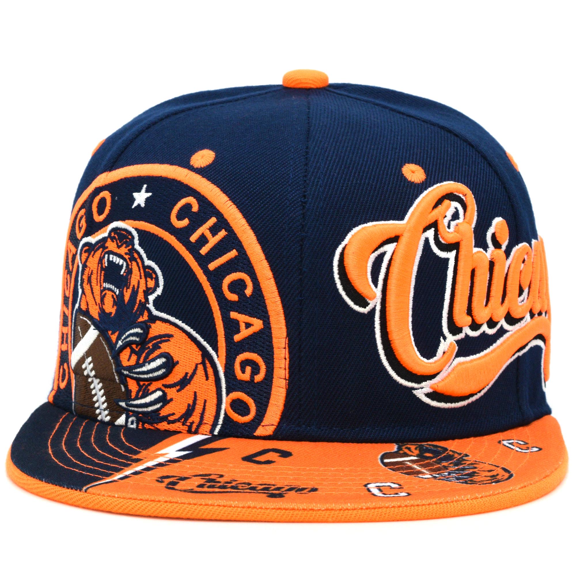 Chicago Bears Hat Orange Blue White Bear Hat With Ears Funky Fun Unisex Unisex Chicago Bears B Logo New Era 59FIFTY Fitted Hat  main image 3