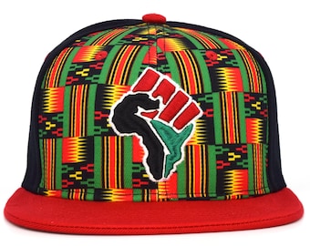 Fist Africa Cap Black Pride New Fashion Embroidery Black Print Red Snapback Hat