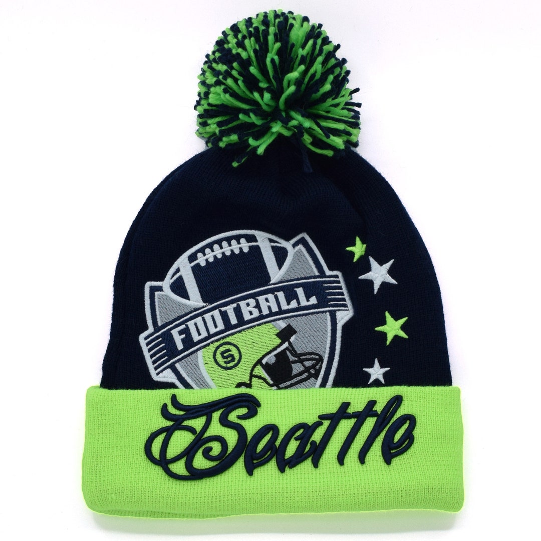 Slt Hat Seattle Football Team Color New Leader Knit Skull Cap S Beanie Winter ...