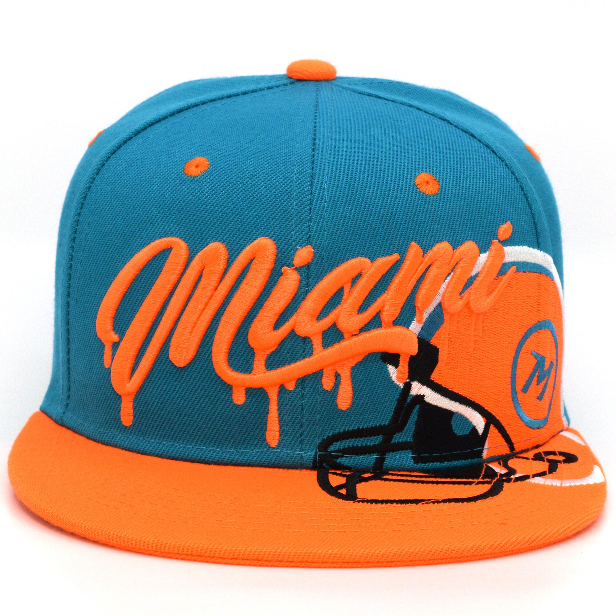 Miami New Leader Drip City M Helmet Embroidery Snapback Aqua