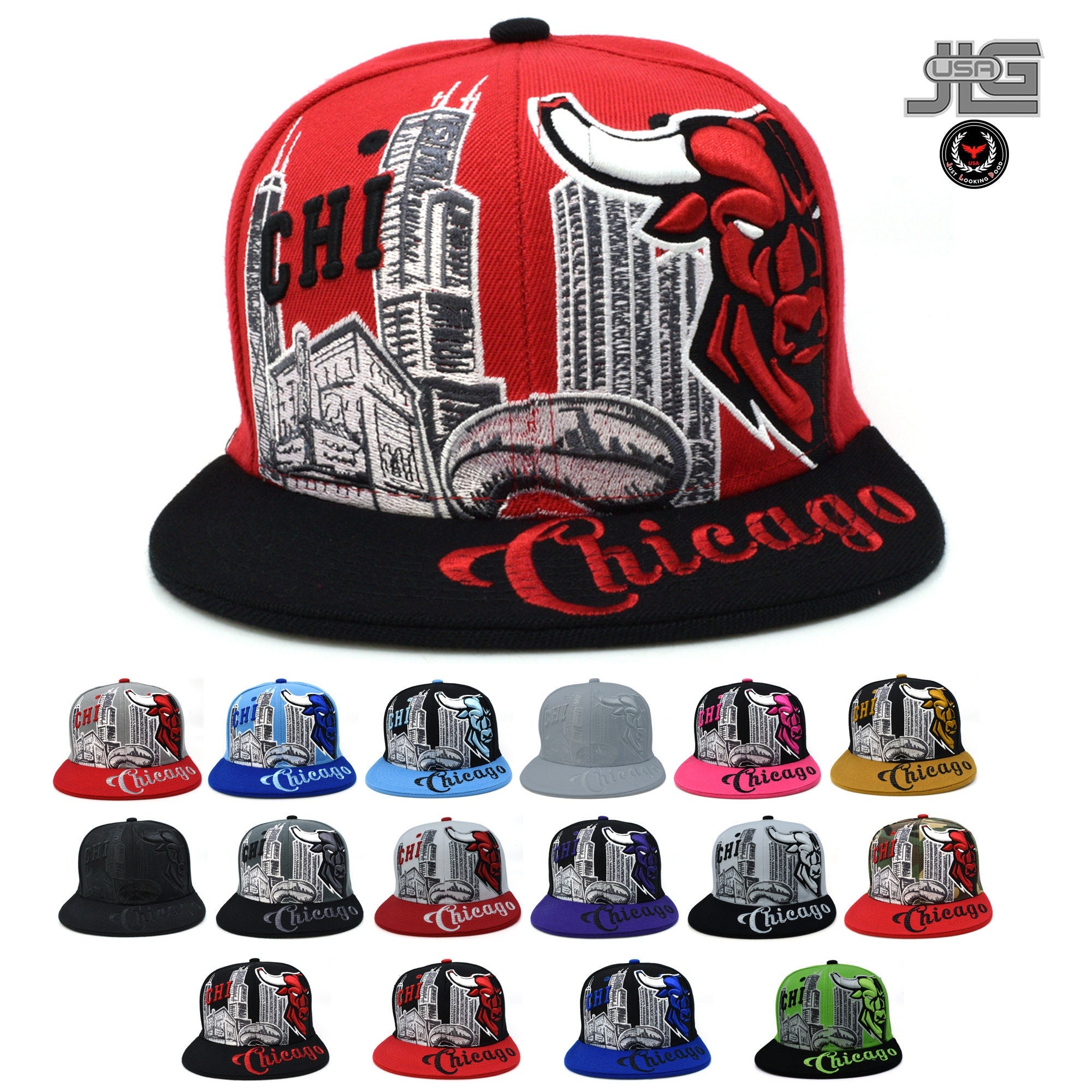 帽子 UNIFORM STUDIOS CHICAGO BULLS SNAPBACK Chicago Bulls Youth Black/Red Snapback Hat – Clark Street Sports