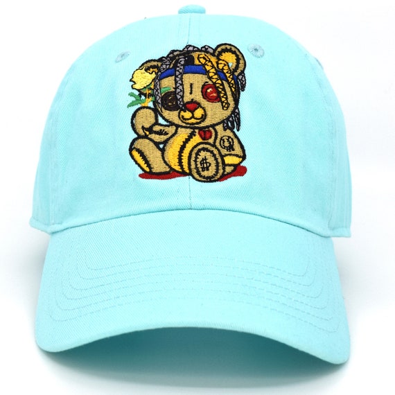Dad Hat Cotton Bear Rose Embroidery Cap 