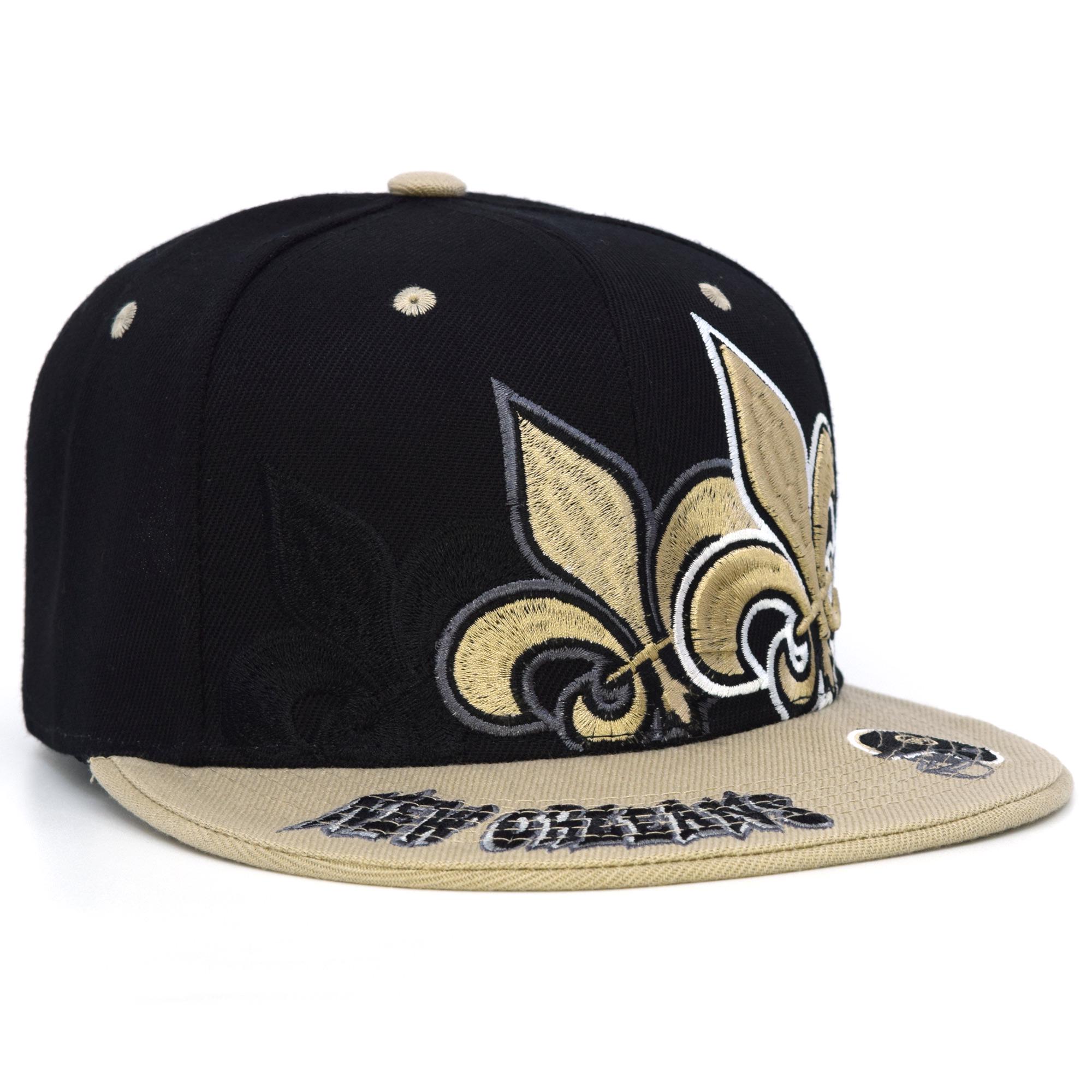 New Orleans City Triple NO Fleur De Lis Black Embroidery  display picture 1