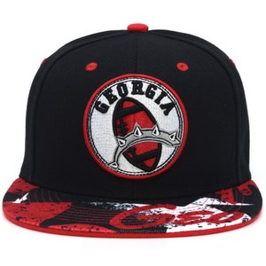 Georgia Kreis Retro Stadt Stickerei Snapback Hundehalsband Hut Mütze