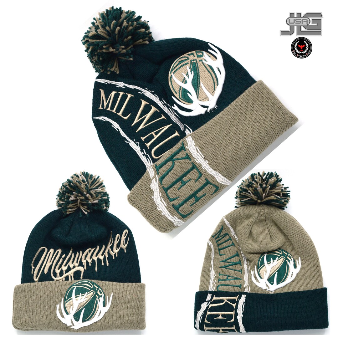 Milwaukee Winter Hat Basketball Team Color Leader Knit Skull Cap Beanie ...
